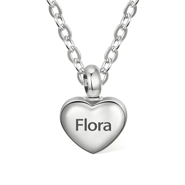 Cremation urn necklace for loved ones, heart-shaped design