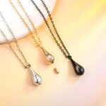 Hold Their Memory Close – Engraved Tiny Teardrop Urn Necklace – For Cherished Souls and Gentle Remembrances - Image 3