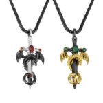 birthstone dragon sword necklace for courage