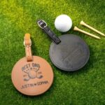 Carry the Game Close – Custom Leather Golf Bag Tag & Tee Holder – For the Passionate Golfer in Your Life - Image 2