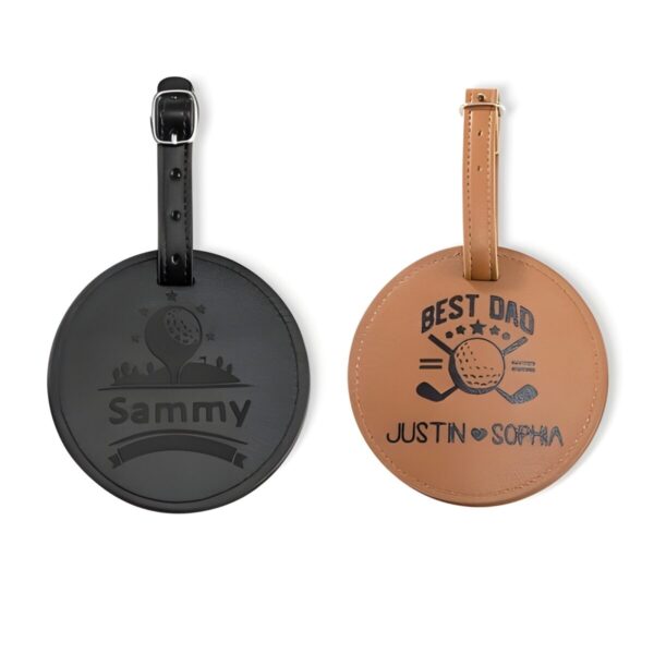 Custom leather golf bag tag for passionate golfers