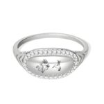 Birthflower hummingbird ring symbolizing family love