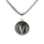 Buddha Head Pendant Necklace for Him