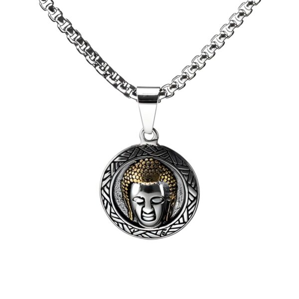 Buddha Head Pendant Necklace for Him
