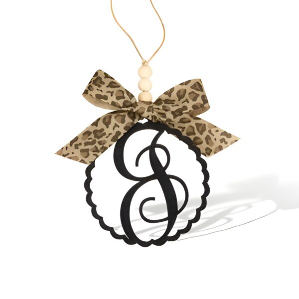 Custom beaded car mirror charm with initial