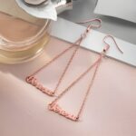 Embrace Your Identity – Elegant Triangle Name Dangle Earrings – A Timeless Treasure for Her - Image 4