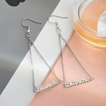 Embrace Your Identity – Elegant Triangle Name Dangle Earrings – A Timeless Treasure for Her - Image 6