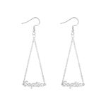 Personalized triangle name earrings for unique identity