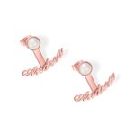 Whisper Your Story – Custom Name Pearl Stud Earrings – A Timeless Gift for Her - Image 2