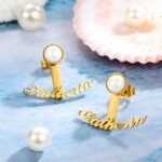 Whisper Your Story – Custom Name Pearl Stud Earrings – A Timeless Gift for Her - Image 4