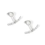Custom name pearl stud earrings for a personal touch