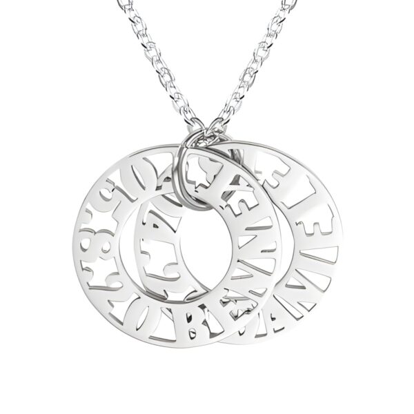 Engraved name and number ring necklace for cherished memories