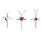 Embrace Faith and Love – Birthstone Cross Necklace – A Cherished Keepsake for Your Beloved - Image 2