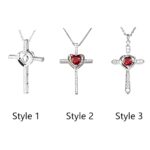 Birthstone cross necklace gift symbolizing faith and love