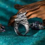 Embrace Strength and Courage – Custom Dragon Birthstone Ring for Him – A Timeless Symbol of Bravery and Honor - Image 2