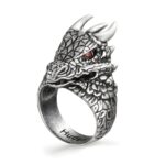 Custom dragon birthstone ring for him