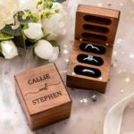 Hold Your Love Story Close – Triple Walnut Ring Box for Cherished Moments Between Two Hearts - Image 5