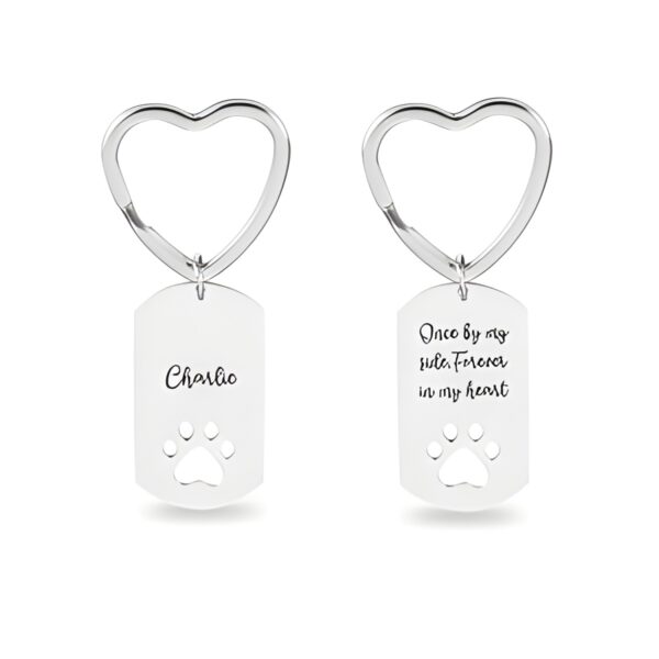 Custom dog tag paw keychain for pet lovers