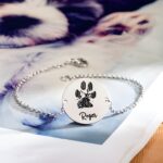 Custom dog paw tag bracelet for pet lovers