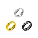 Engraved stainless steel men's ring for heartfelt moments