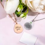 Embrace Every Moment – Water Drop Necklace with Birthstone & Fingerprint – A Cherished Gift for Loved Ones - Image 5