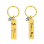 Carry Her Story Close – Birth Flower & Name Keychain – A Thoughtful Keepsake for Women - Image 3