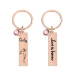 Carry Her Story Close – Birth Flower & Name Keychain – A Thoughtful Keepsake for Women - Image 4