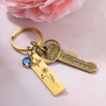 Carry Her Story Close – Birth Flower & Name Keychain – A Thoughtful Keepsake for Women - Image 9