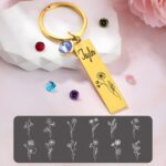 Carry Her Story Close – Birth Flower & Name Keychain – A Thoughtful Keepsake for Women - Image 10