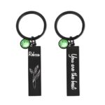 Personalized birth flower keychain for women