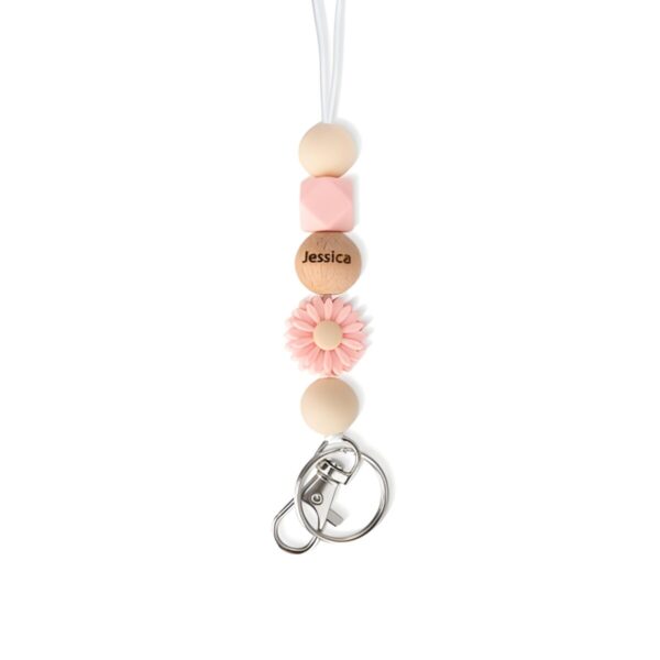 Personalized floral engraved lanyard for teachers