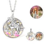 Personalized unicorn locket necklace for dreamers