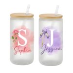 Custom birth flower glass tumbler for meaningful gifts