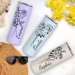 Embrace Every Sip – Custom Birth Flower Travel Tumbler – A Cherished Keepsake for Loved Ones - Image 2
