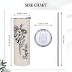 Embrace Every Sip – Custom Birth Flower Travel Tumbler – A Cherished Keepsake for Loved Ones - Image 12