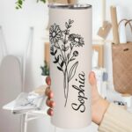 Embrace Every Sip – Custom Birth Flower Travel Tumbler – A Cherished Keepsake for Loved Ones - Image 5