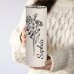 Embrace Every Sip – Custom Birth Flower Travel Tumbler – A Cherished Keepsake for Loved Ones - Image 6