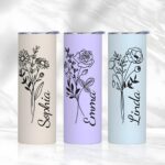 Embrace Every Sip – Custom Birth Flower Travel Tumbler – A Cherished Keepsake for Loved Ones - Image 8