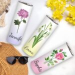Embrace Every Sip – Custom Birth Flower Tumbler with Name – A Heartfelt Keepsake for Loved Ones - Image 2