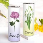 Embrace Every Sip – Custom Birth Flower Tumbler with Name – A Heartfelt Keepsake for Loved Ones - Image 3