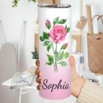 Embrace Every Sip – Custom Birth Flower Tumbler with Name – A Heartfelt Keepsake for Loved Ones - Image 5