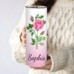 Embrace Every Sip – Custom Birth Flower Tumbler with Name – A Heartfelt Keepsake for Loved Ones - Image 6