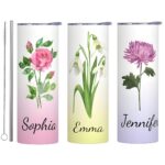 Custom birth flower tumbler for heartfelt moments