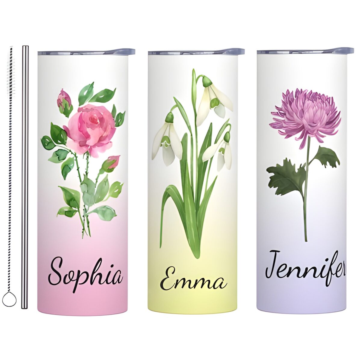 Custom birth flower tumbler for heartfelt moments