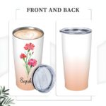 Embrace Every Sip – Custom Birth Flower Stainless Steel Tumbler – A Cherished Keepsake for Loved Ones - Image 12