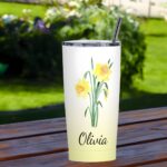 Embrace Every Sip – Custom Birth Flower Stainless Steel Tumbler – A Cherished Keepsake for Loved Ones - Image 4