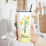 Embrace Every Sip – Custom Birth Flower Stainless Steel Tumbler – A Cherished Keepsake for Loved Ones - Image 5