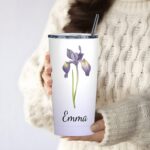 Embrace Every Sip – Custom Birth Flower Stainless Steel Tumbler – A Cherished Keepsake for Loved Ones - Image 6