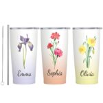 Custom birth flower tumbler for heartfelt gifting