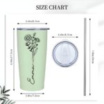 Embrace Your Story – Birth Flower & Name Travel Tumbler – A Cherished Companion for Her Special Moments - Image 12